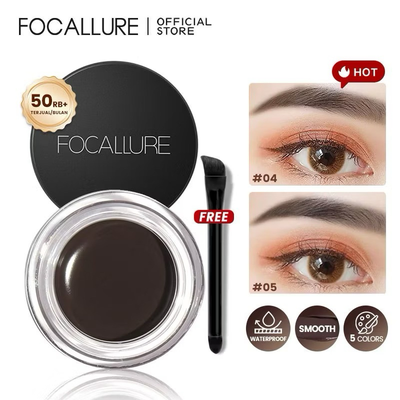 (MAHYRA) FOCALLURE Eyebrow Pomade | Eyebrow Cream Gel waterproof | Pensil Alis-kosmetik Mata | Eyebr