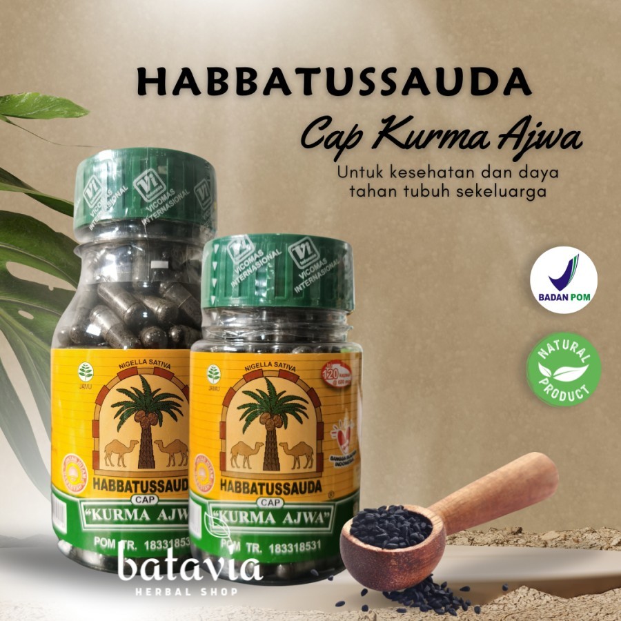 Habbatussauda Kapsul Habatusauda Cap Kurma Ajwa Isi 120 dan 210 kapsul