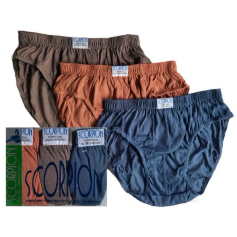 Celana Dalam Cowok Celana Dalam Pria 1 kotak 3 PCS Celana Dalam Scorpion