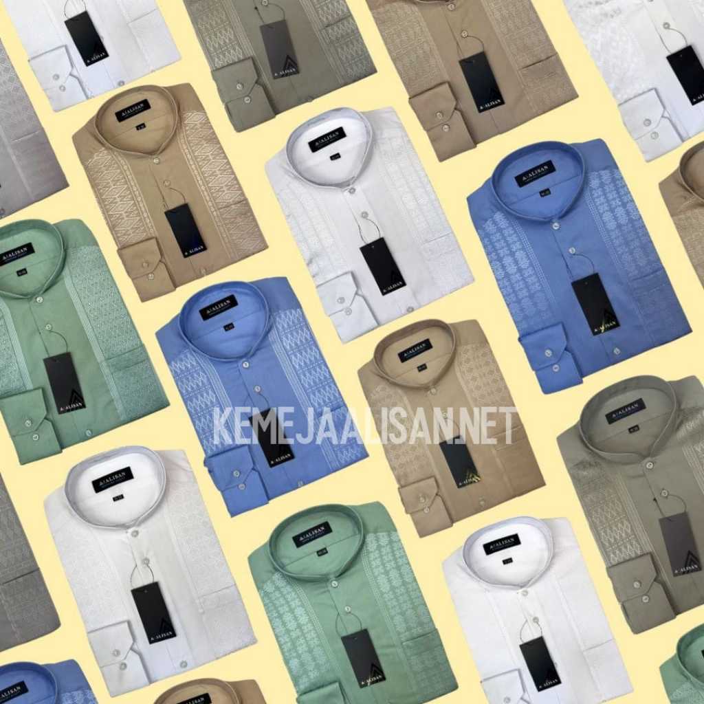 ALISAN Baju KOKO ALISAN Bordir Lengan Panjang Original Terbaru
