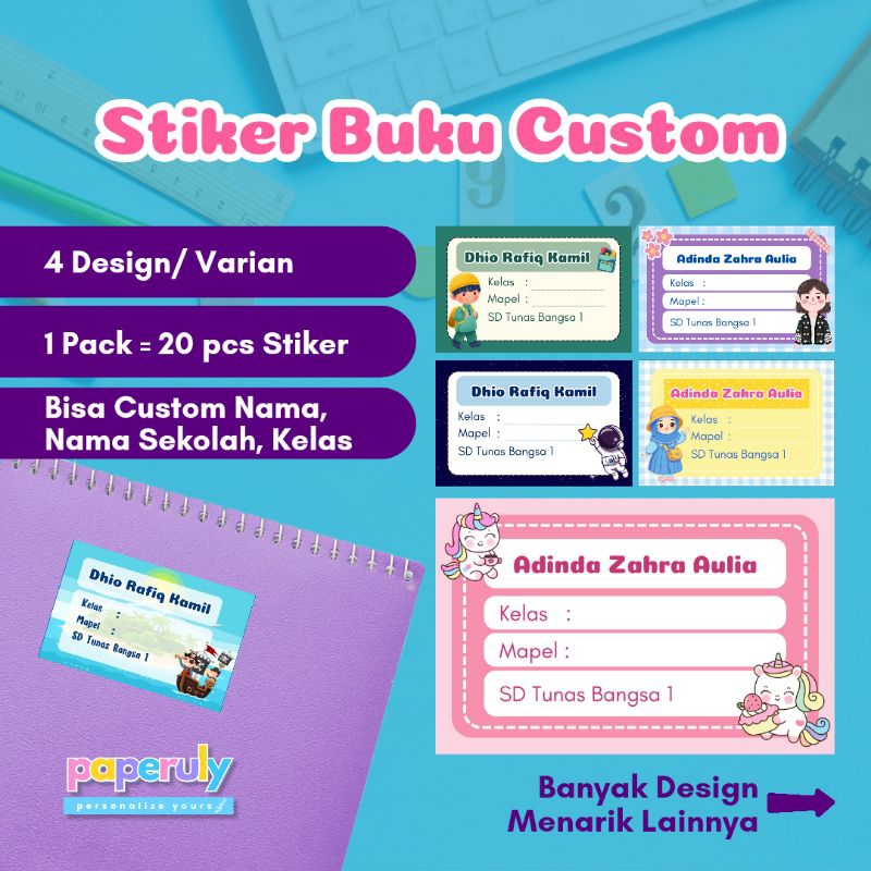 

Stiker Buku Sticker Label Buku Mata Pelajaran Custom