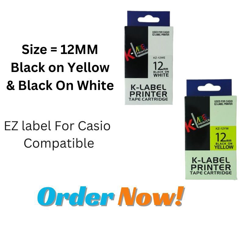 

ez label k-label Tape printer 12mm compatible casio EZ tape printer