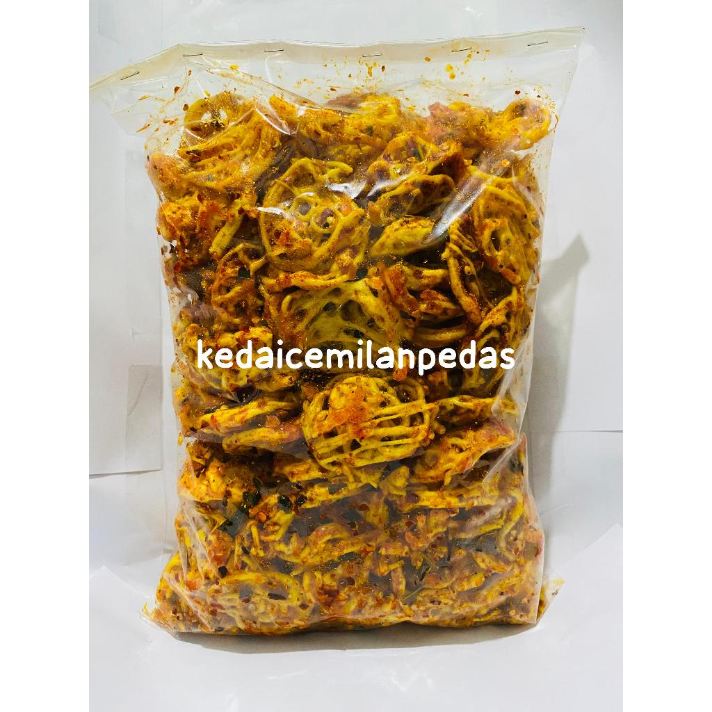 

seblak kering kerupuk mie/pukmi ready varian rasa pedas daun jeruk/original daun jeruk kemasan 1kg 500gr 250gr 100gr