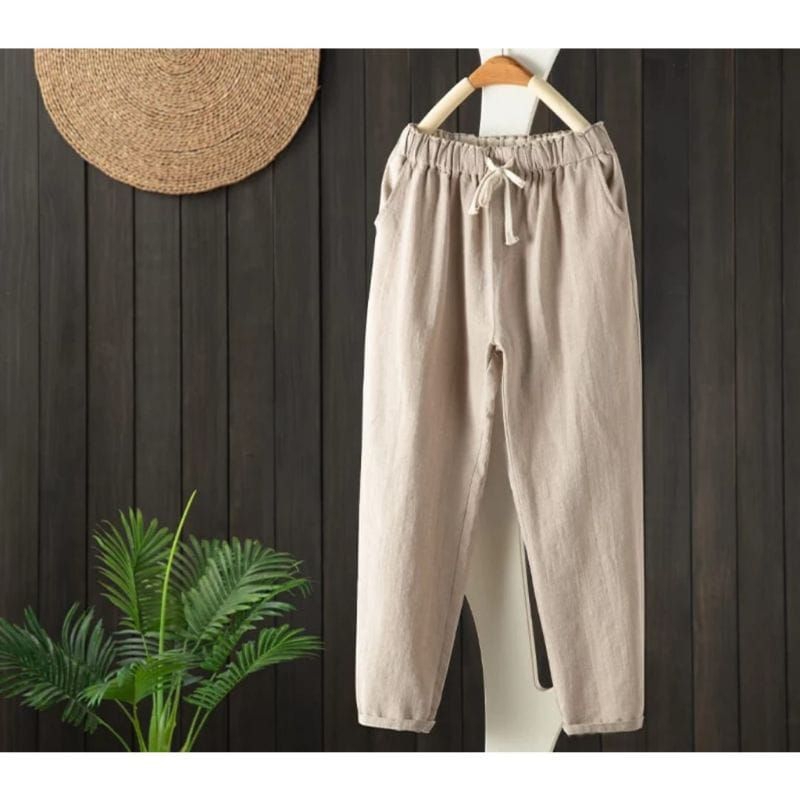 Ootd Celana Wanita Linen Pants Celana Kekinian Baggy Pants Celana Wanita Terlaris Celana Linen Ootd