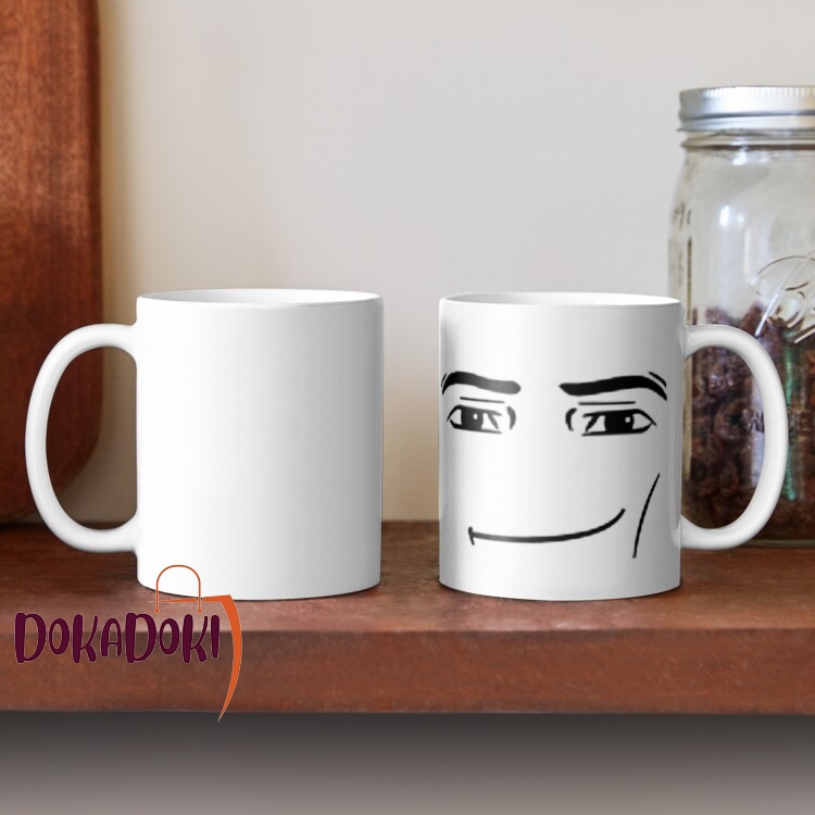 Roblox Man Face Robux Meme Viral Internet Gaming Coffee Mug