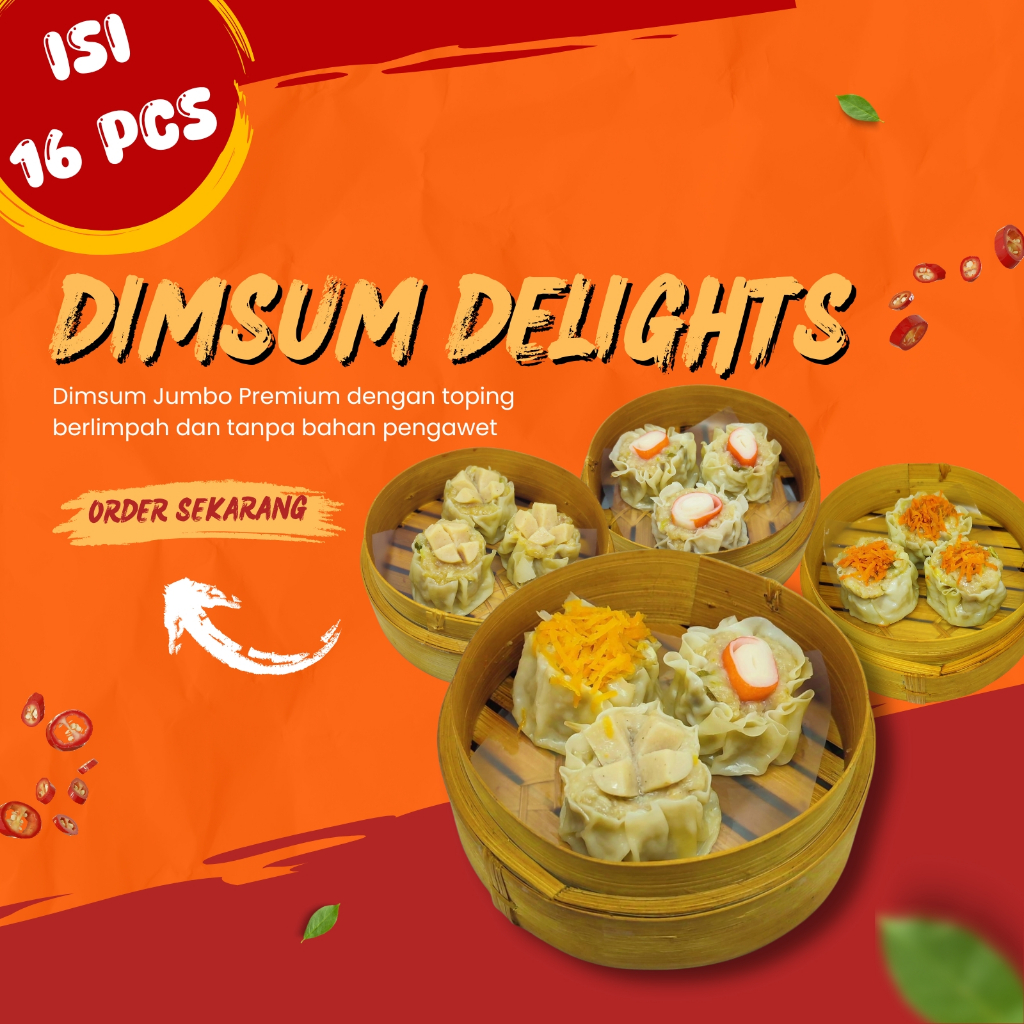 

(Paket 16 Pcs) Dimsum Delights toping jumbo kemasan vakum pack tanpa pengawet