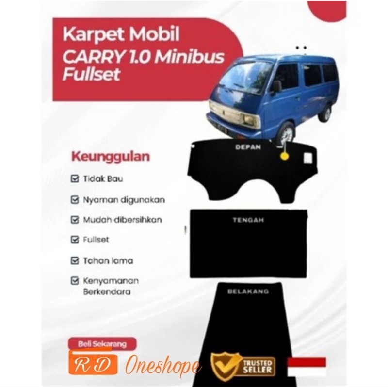 Karpet mobil carry minibus 1.0 fullset / Karpet full set mobil carry 1.0 minibus / Matras Mobil Suzu