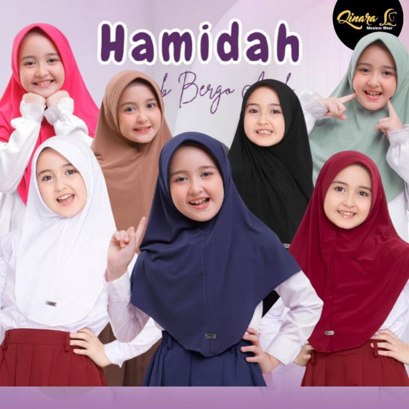 Hijab anak sekolah premium / Jilbab bergo hamidah anak / jilbab sekolah  (PAUD/SD/SMP) / Jilbab Anak