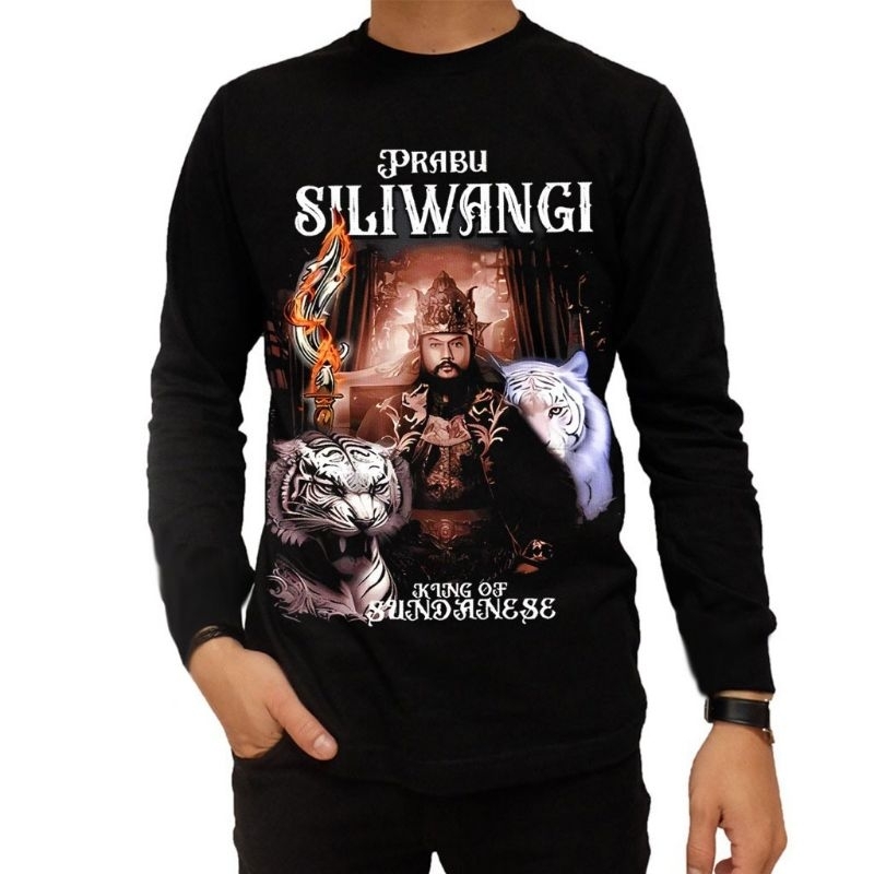 Kaos Distro Pria Lengan Panjang Prabu Siliwangi King Of Sunda Keren Terbaru Baju Pria Kekinian Termu