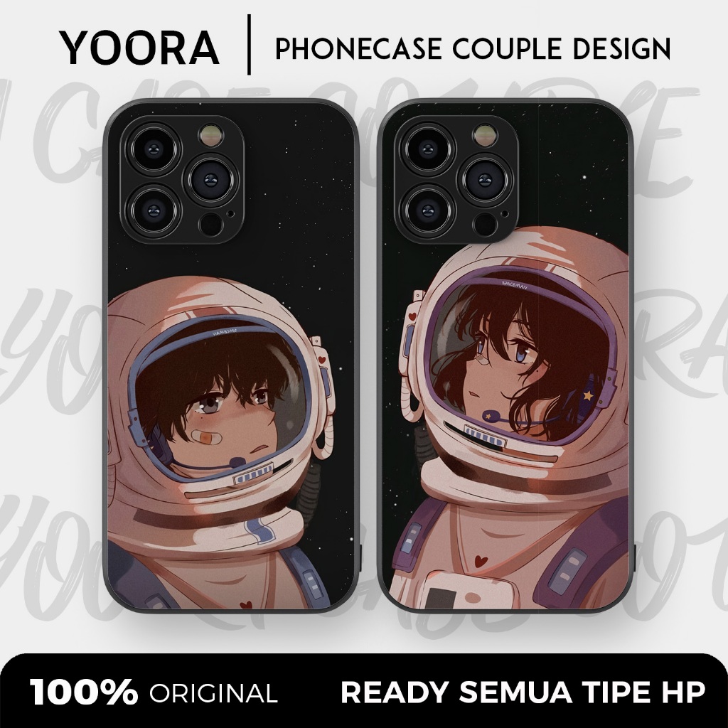 [AST05] Custom Case Couple Astronot Space Premium Bisa Untuk Semua Tipe Hp