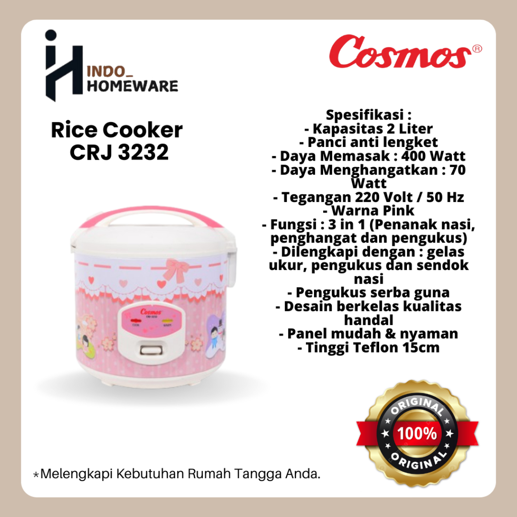 Cosmos Rice Cooker Cosmos CRJ 3232