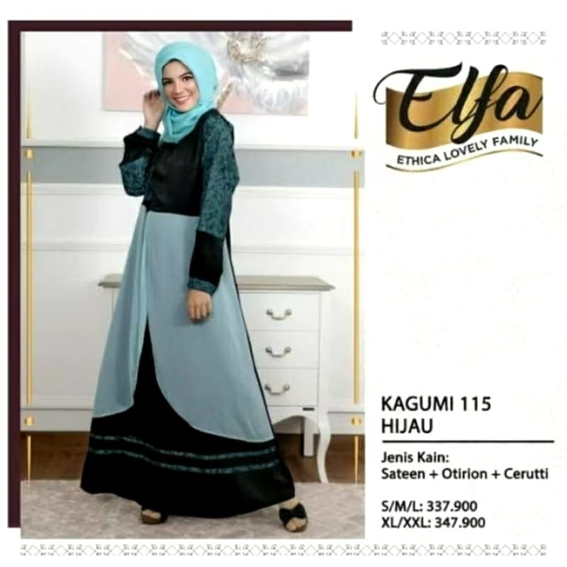 Gamis Ethica Kagumi 115 Hijau/Ethica Gamis Hijau/Ethica Gamis Sarimbit/Kagumi 115 Ethica/Ethica Elfa