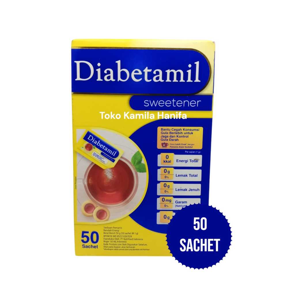 

Diabetamil Sweetener Pemanis Rendah Kalori 50 sachet