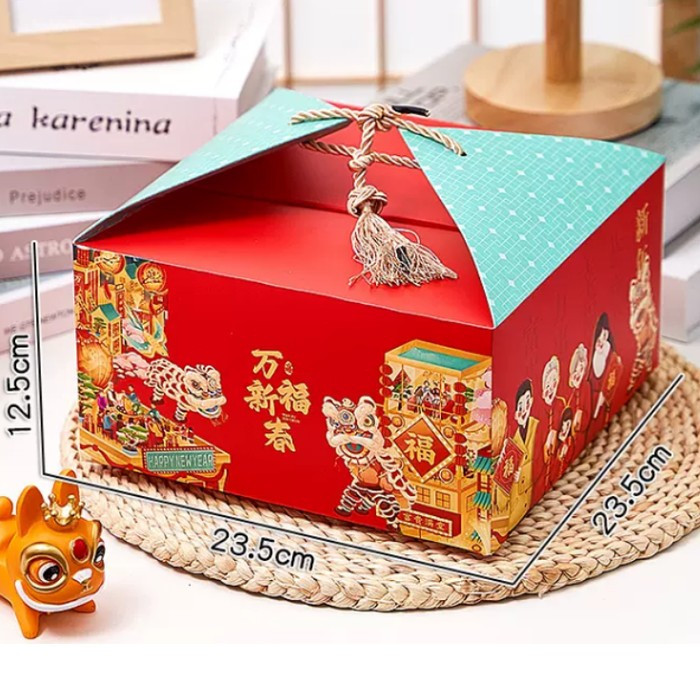 

Kotak Hampers imlek/ kotak kue imlek/ dus imlek/ kotak nastar imlek Barongsai box - Motif A