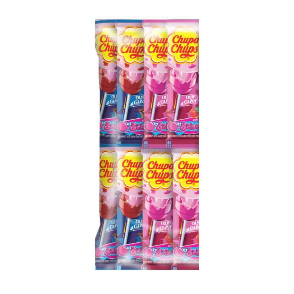 Chupa Chups Big Babol Lollipop Isi 12gr x 24pcs Permen Karet Lolipop Rasa Cola Strawbery Kemasan Ren