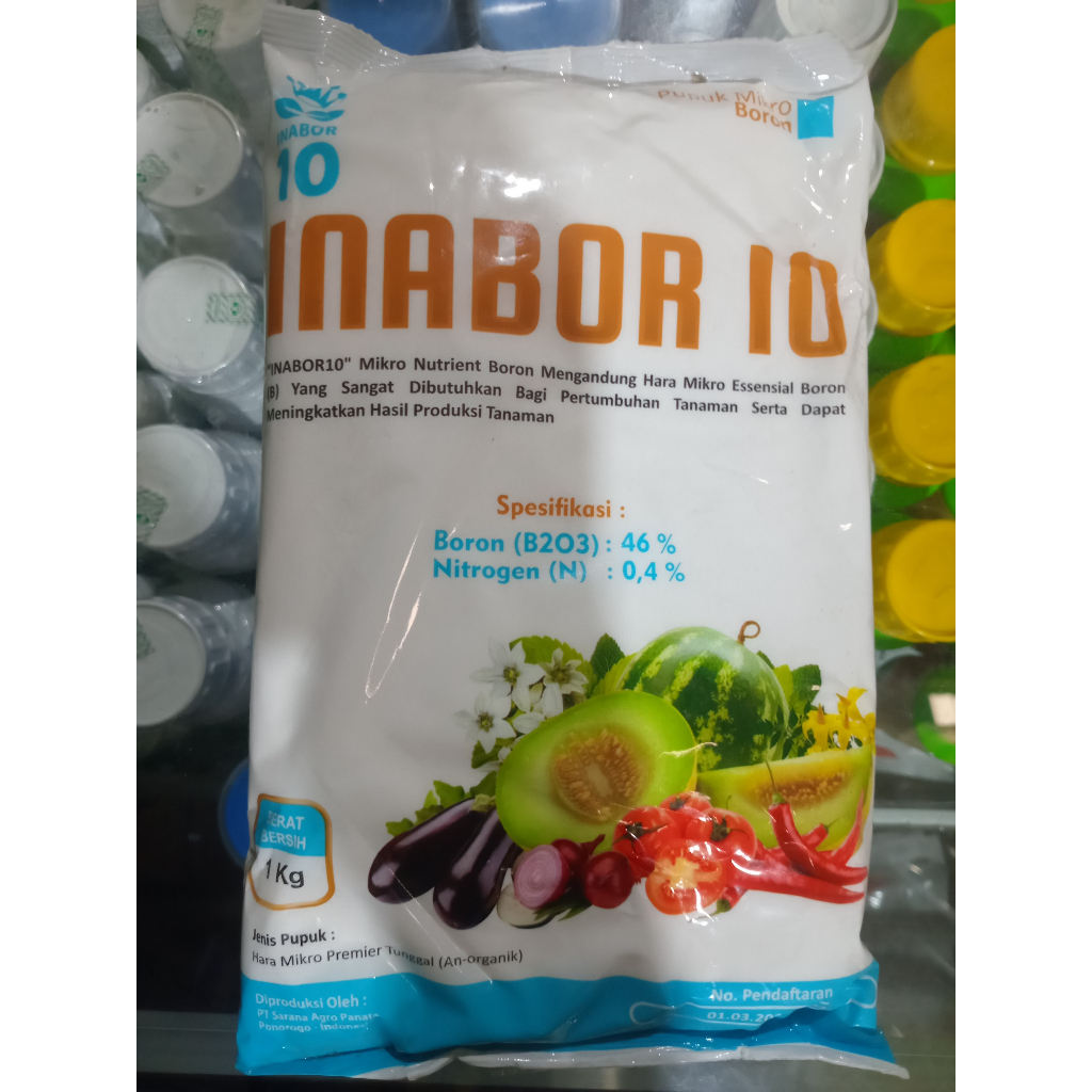 PUPUK INABOR 10 Borate 46% 1 Kg - Pupuk Masa Pembuahan