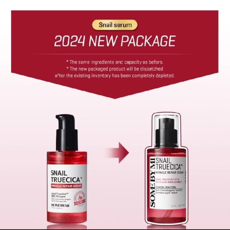 BPOM Somebymi snail truecica miracle repair serum NEW PACKING