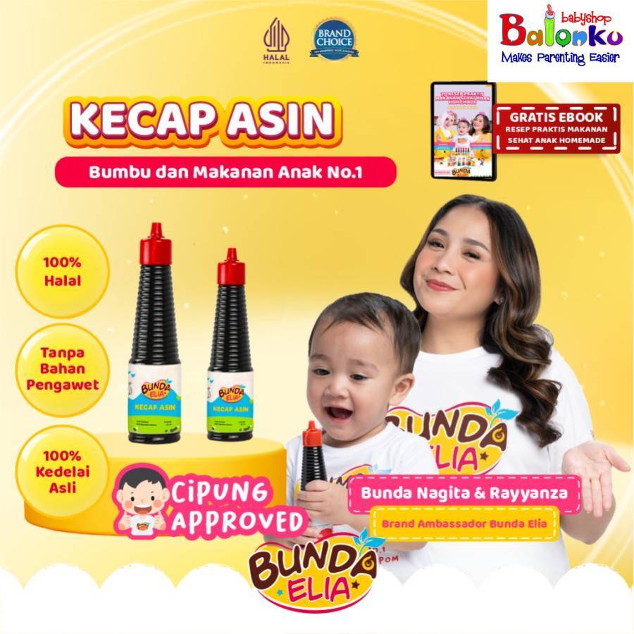 

Bumbu Bunda Elia Kecap Asin Non MSG / Kecap Asin MPASI Kecap Bayi