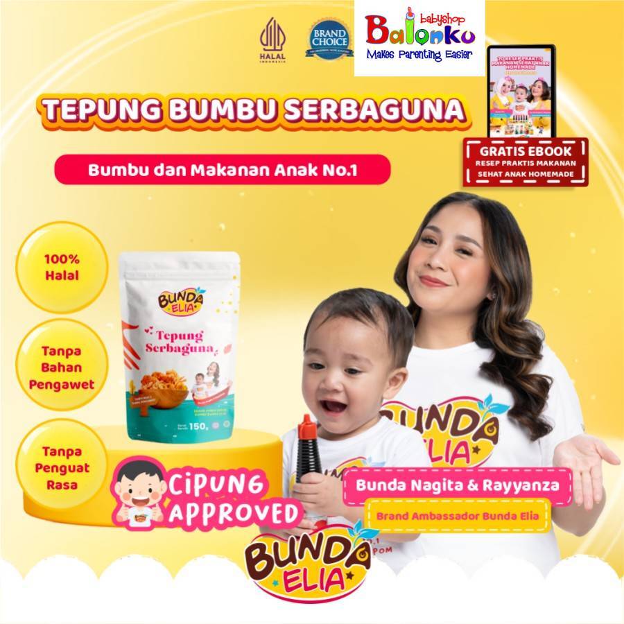 

Bumbu Bunda Elia BPOM Tepung Crispy Non MSG Non Pengawet / Tepung Bumbu Serbaguna Non MSG MPASI