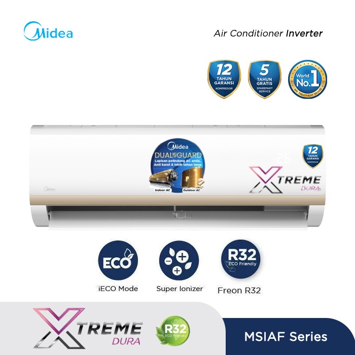 AC MIDEA MSIAF-09CRDN INVERTER 1PK R32 + PASANG MSIAF09CRDN 1PK