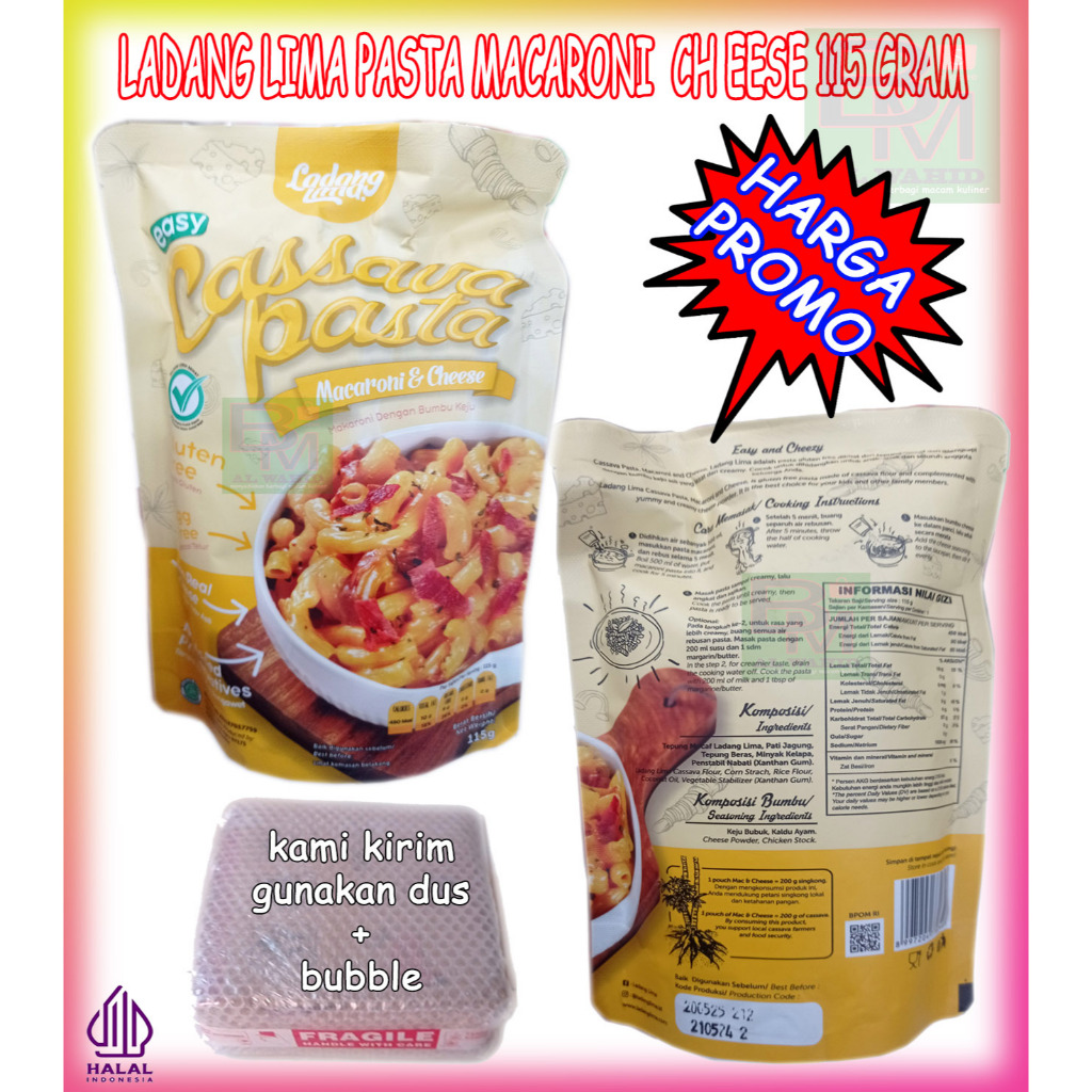 

Ladang Lima Cassava Pasta Mac & Cheese Pasta Fusili Singkong Kemasan 115gr