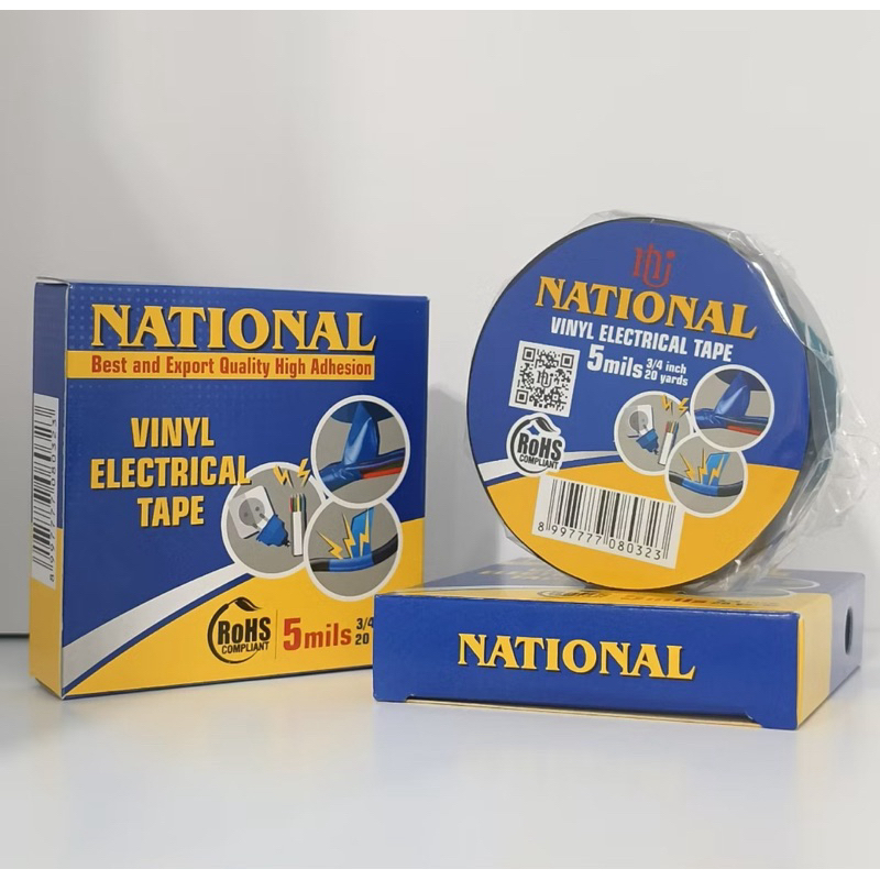 

GROSIR 1 dos (120pcs) Solasi Listrik NATIONAL HITAM / Solasi Kabel Nasional Electrical Tape