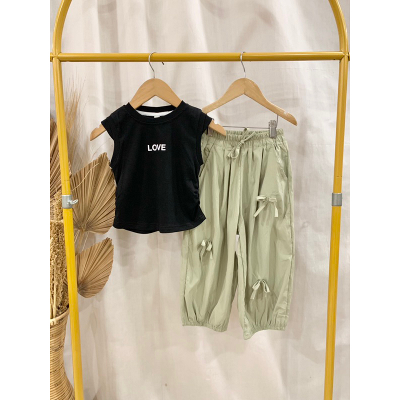 Stelan Kaos Celana Joger Anak Perempuan