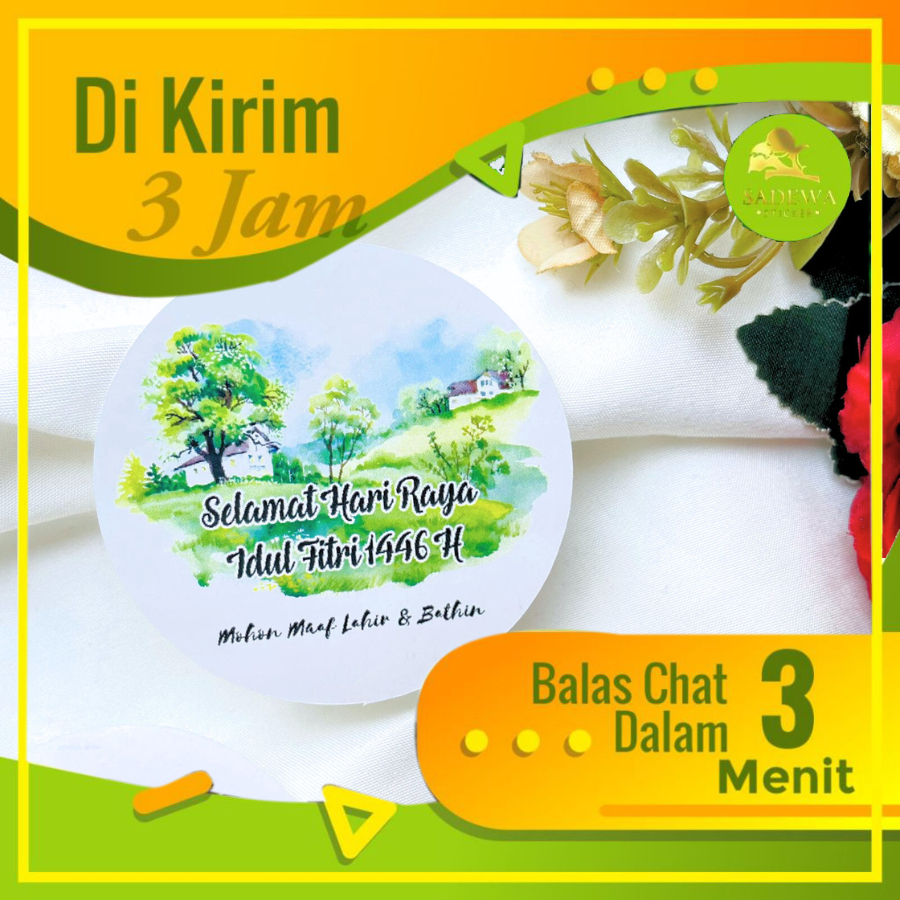 

9-15 Cetak Stiker Label Lebaran Sticker Toples Idul Fitri Ramdhan Bentuk Bulat Hampers Uk. Besar