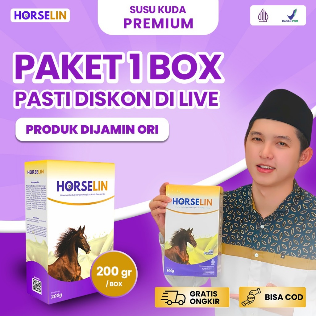 

HORSELIN Susu Kuda 1 Box 200Gram Horselin Sumbawa Premium