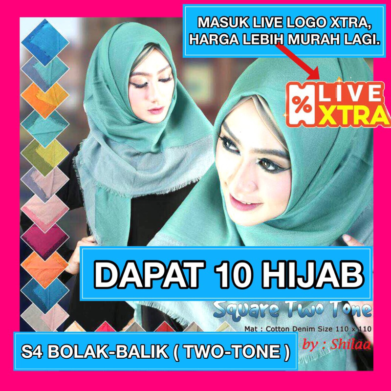 10 ATAU 5 SEGI EMPAT POLOS RAWIS TWO TONE BOLAK-BALIK RAWIS BEST SELLET BY SHILLA ( 1 PAKET ISI 10 A