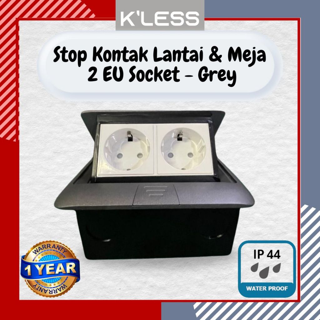 Stop Kontak Lantai Meja Tanam Soft Touch Pop Up System Floor Outlet type EU - UNI