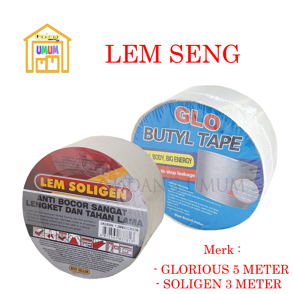 LEM SENG/LAKBAN ANTI BOCOR 5M LEM ANTI AIR ANTI PANAS ALUMUNIUM SUPER WATERPROOF