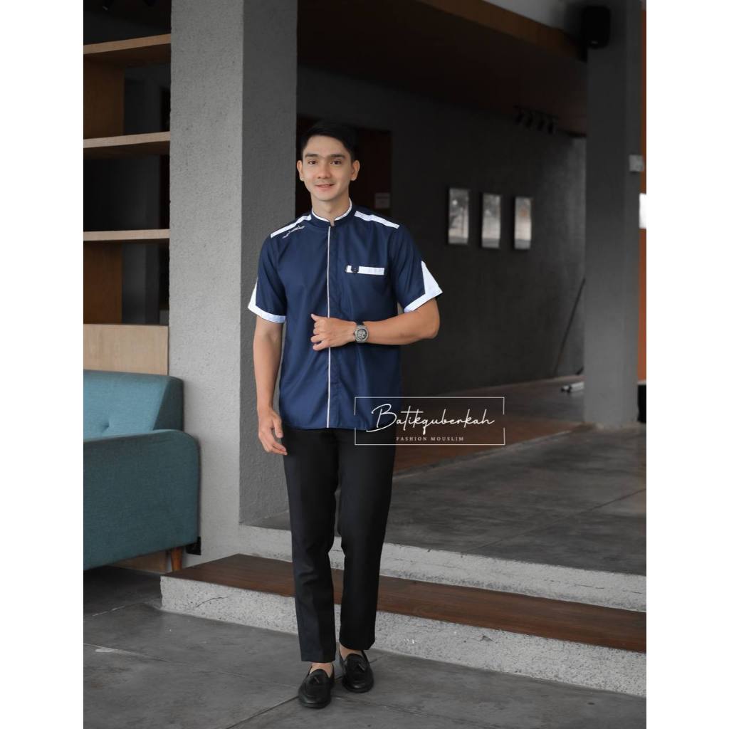 Baju Koko Pria Lengan Pendek Original El Rumi Motif Yisunsin