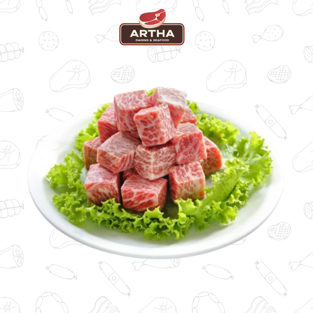 

Saikoro Beef Wagyu Meltique Beef Cubes Premium Meltik 500gr