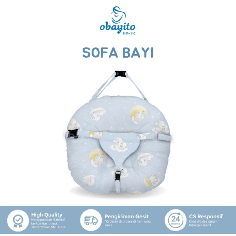 Obayito Sofa Bayi Multifungsi Bahan Katun Satin Jepang/ Doubel Layer Terbaik