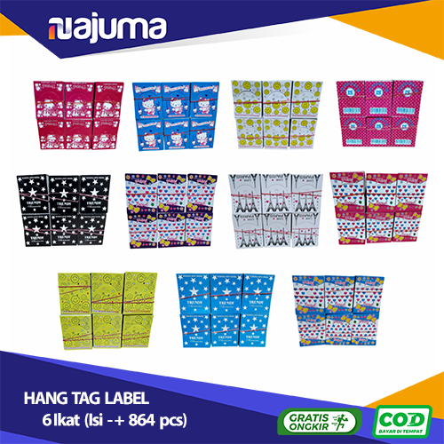 

bib (6 Ikat) Label Hang Tag Aksesoris Kertas Gantungan Produk Label Pajangan Gantungan Kar Kotak