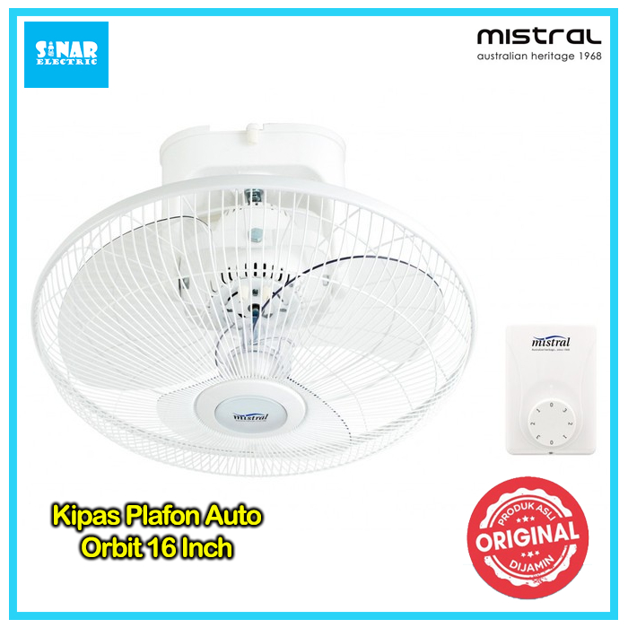 Kipas Orbit Plafon Auto Fan Mistral 16 Inch Made In Malaysia MAF16F Kipas Angin
