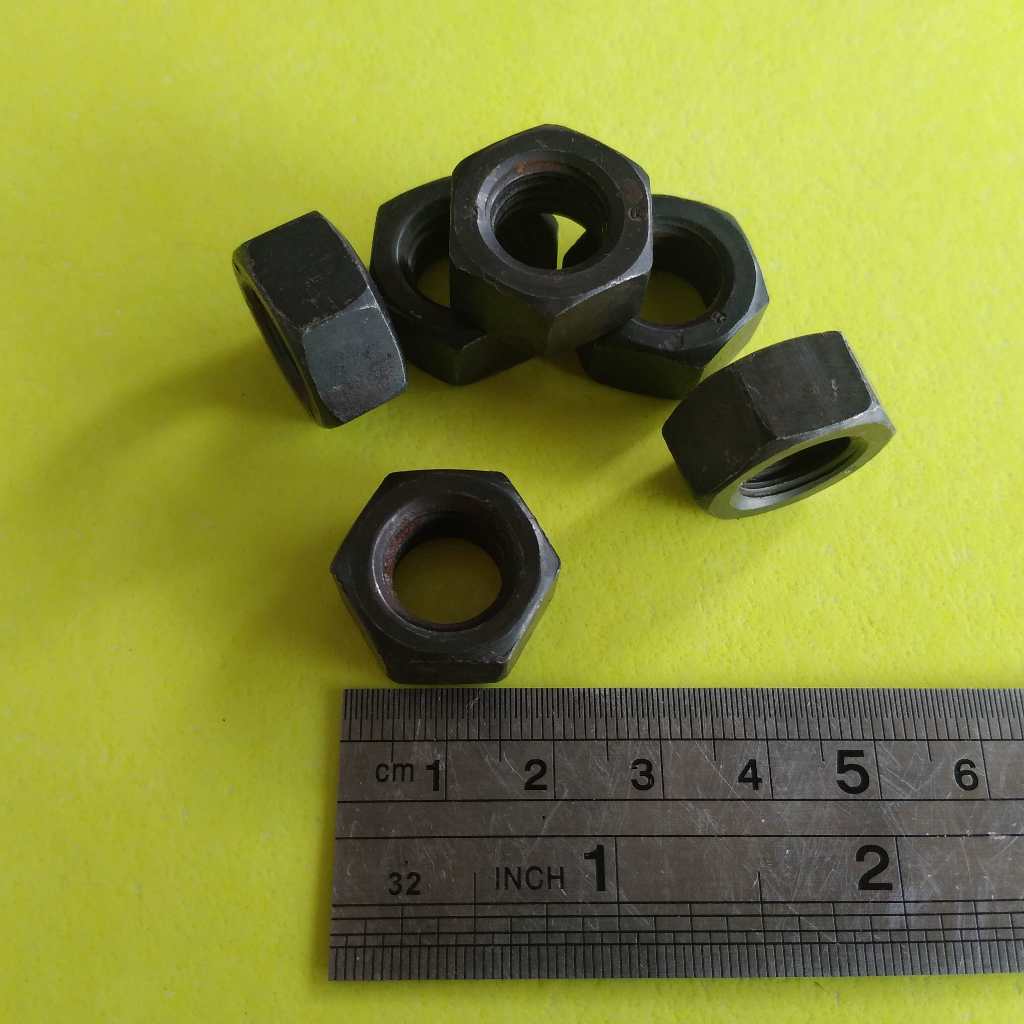 MUR BAJA M12 HITAM / MUR BAUT KUNCI 19 / MUR M12 BAJA / MUR BAJA HTB GRADE 8.8 M12 / NUT M12 BAUT 19