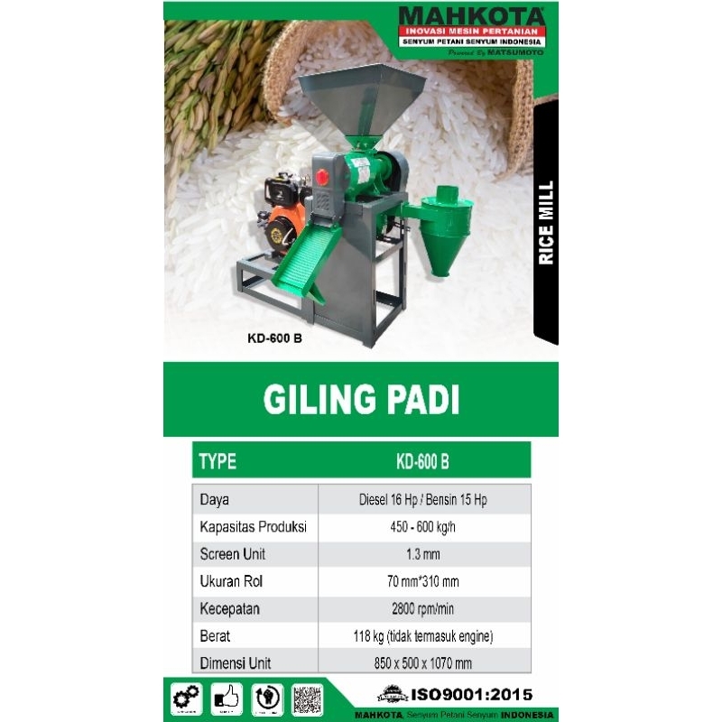 Mahkota Giling Padi KD-600 B