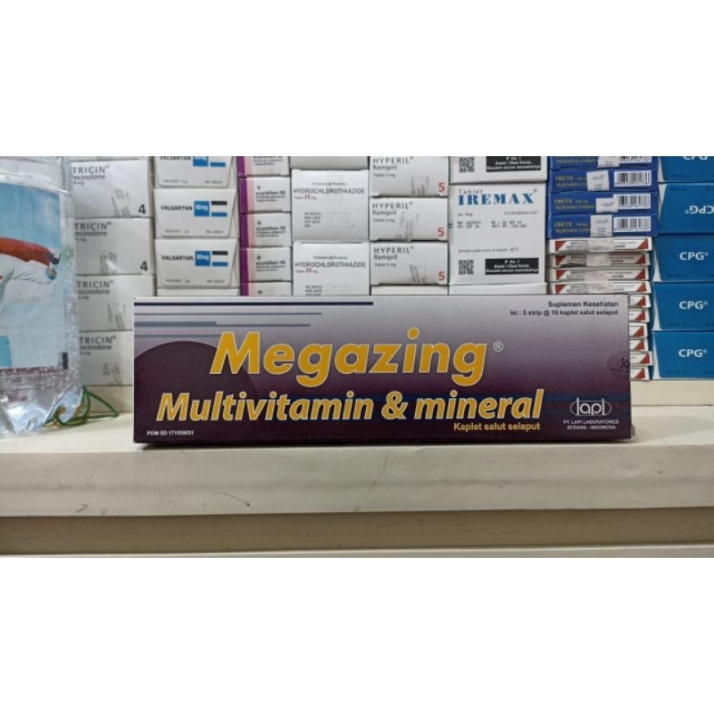 MEGAZING multivitamin dan mineral box 5strip@10kaplet