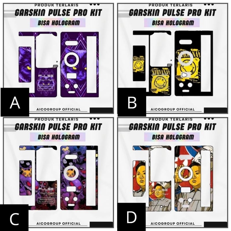 

Premium innneerrr Garskin Pulseuh Pro Kit Hologram Full Motif Dan Anti Gores