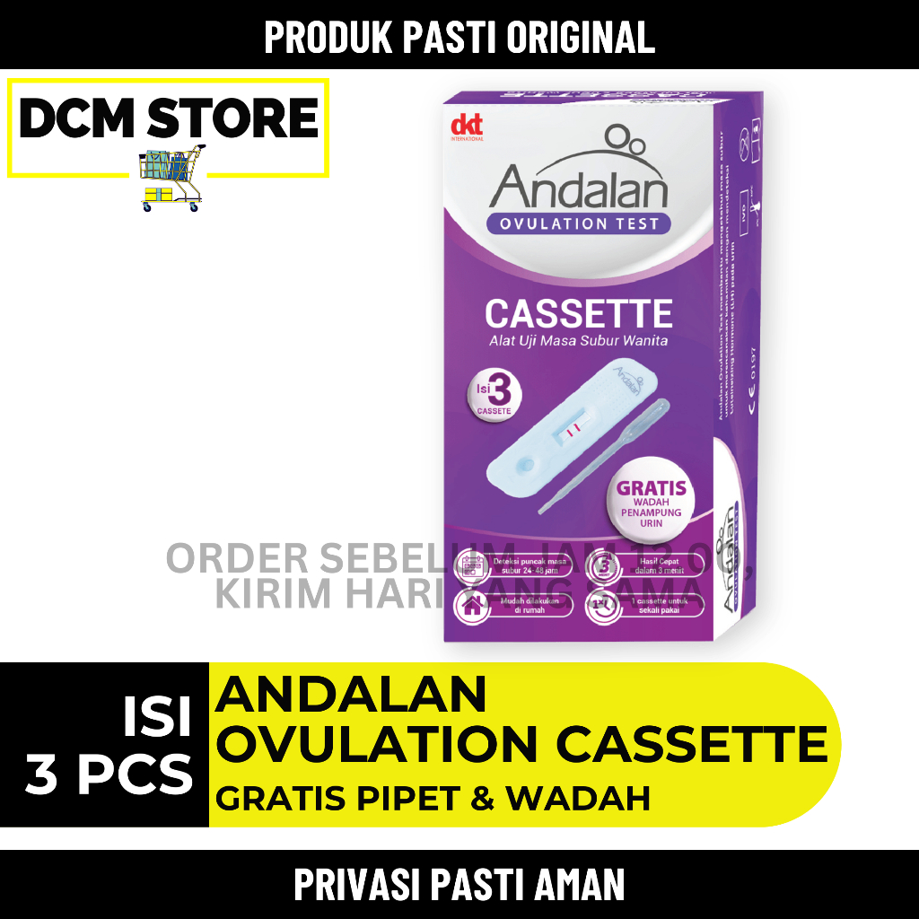 ANDALAN OVULATION CASSETTE ISI 3 PCS | CEK MASA SUBUR | OVULASI TES | TEST | PROGRAM HAMIL | PROMIL