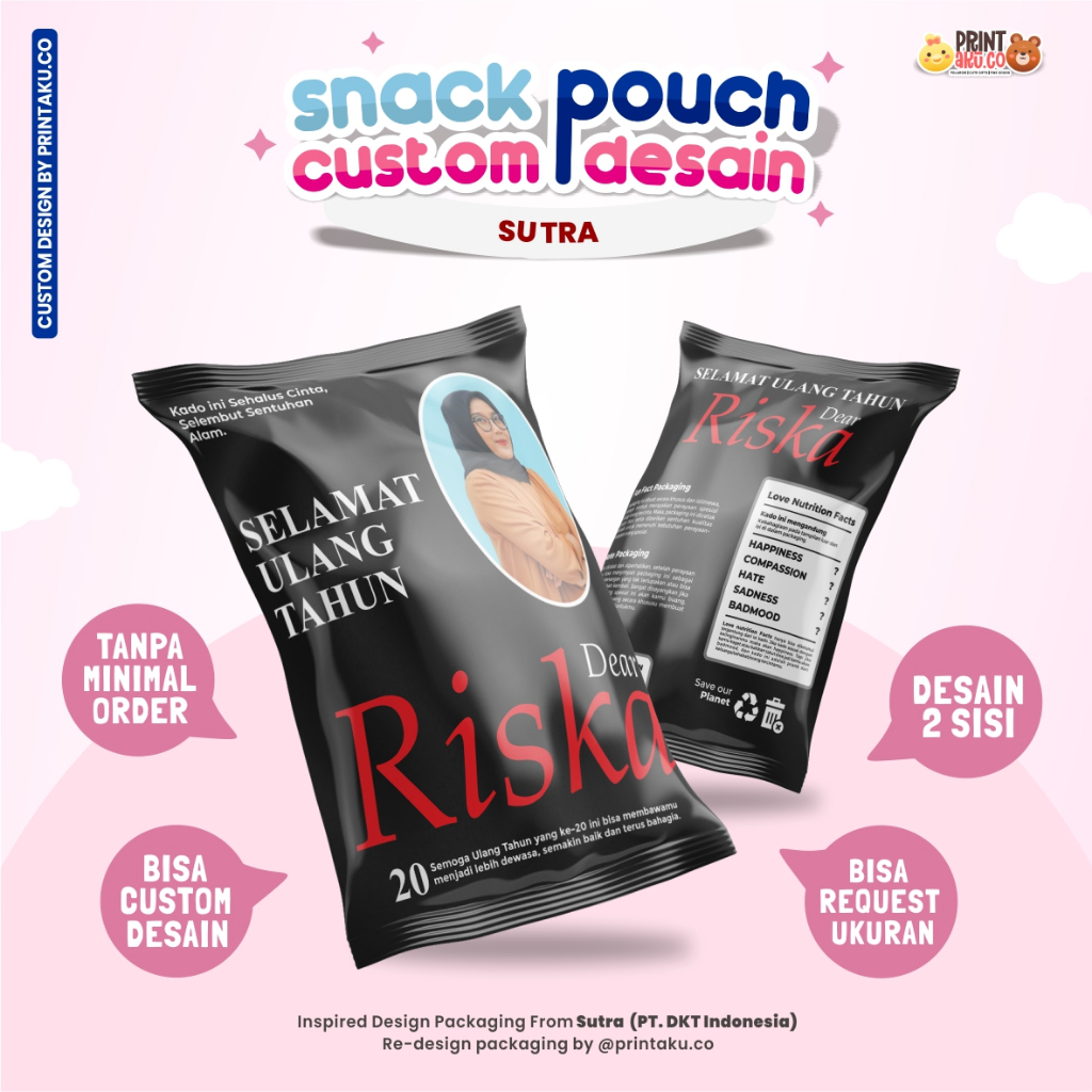 

Bungkus Kado Custom | Snack Custom Foto Teks Bungkus Kado Pouch Jumbo | Series Sutra