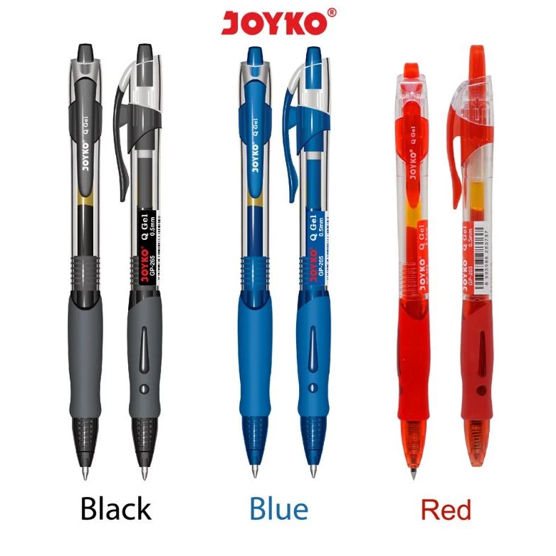 

Pulpen Joyko Cetek Pulpen joyko GP -265 Q-Gel 0.5 mm Pena Hitam Biru Merah Gel