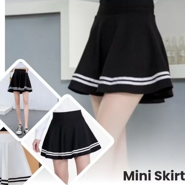 Terbaru Rok Mini List Dewasa Yang Lagi Viral, Rok Merah Lis Putih, Rok Putih List Hitam, Rok Hitam L