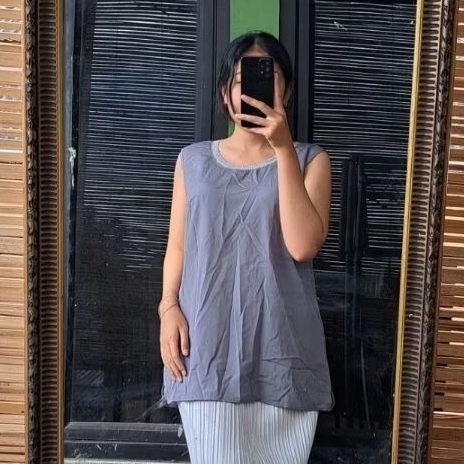 vest atasan wanita, rompi, vest abu abu, vest vintage preloved vest polos