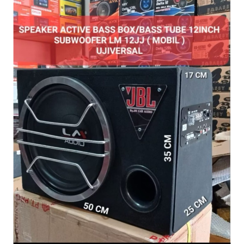 Speaker SUBWOOFER BASS BOX/BASSTUBU 12inch(Active) LM 12JJ (Mobil) Max 600Watt Universal
