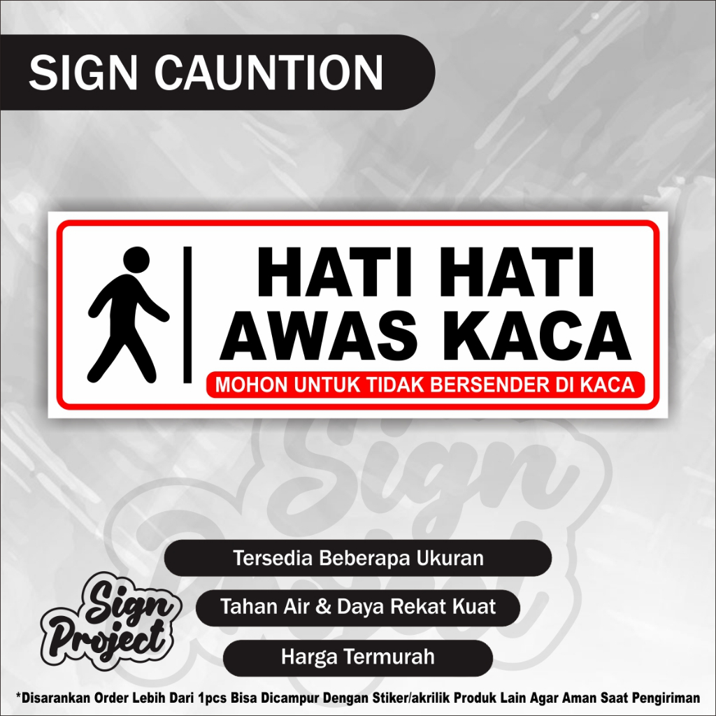 

Stiker awas kaca / sticker awas kaca / stiker hati hati awas kaca / sticker kaca Klinik Puskesmas Rumah Sakit Bidan Rumah Sakit Umum Indonesia Klinik Indonesia Praktek Dokter Umum