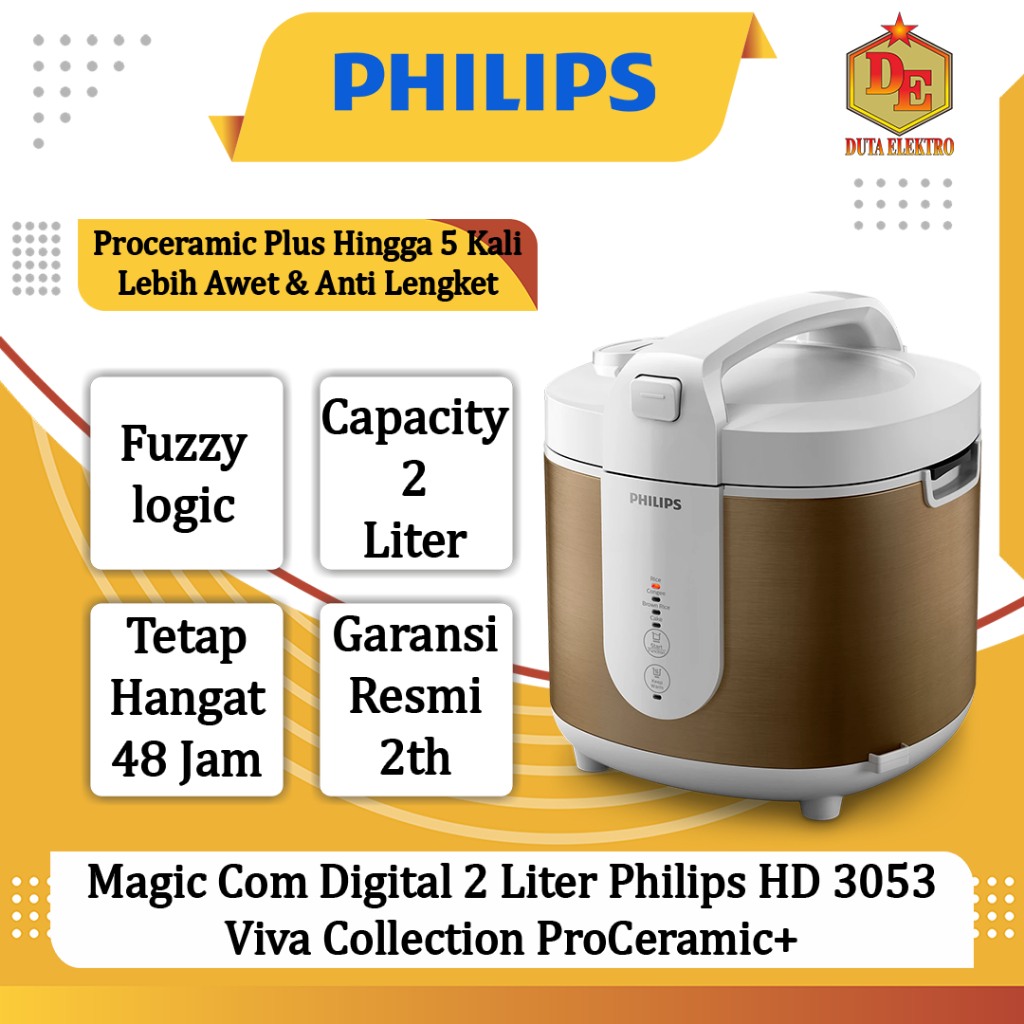 Magic Com Digital 2 Liter Philips HD 3053 Viva Collection ProCeramic+