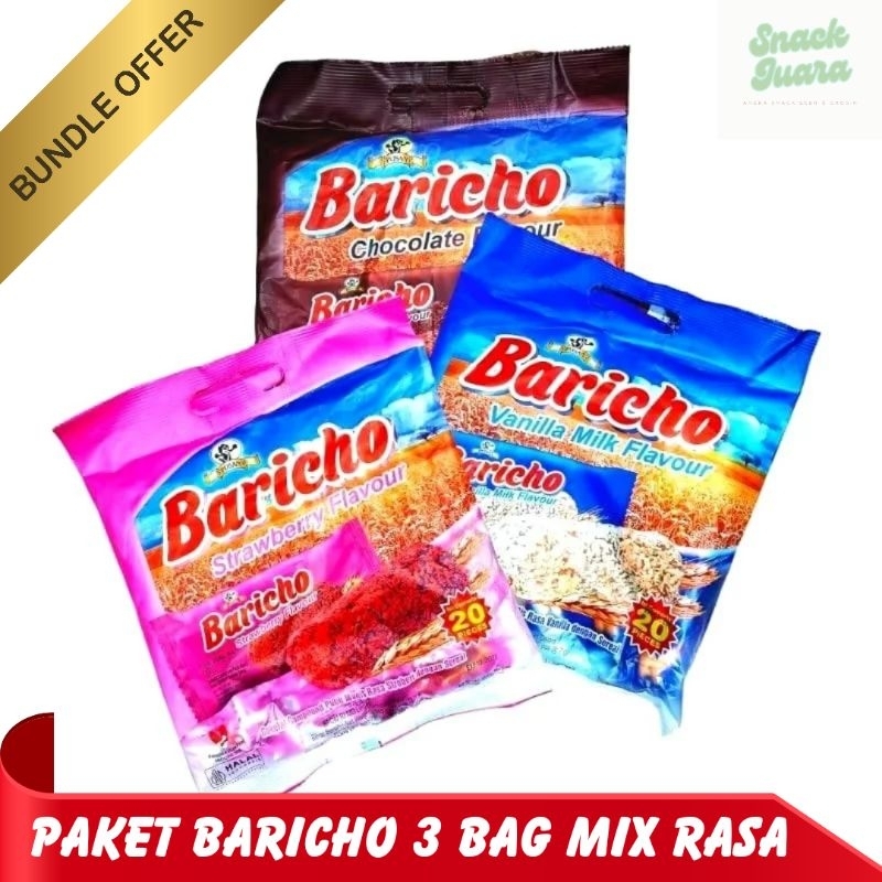 

PAKET BUNDLING Baricho Oat 3 bag mix rasa ( coklat, vanilla, strawberry ) lebih hemat / MURAH